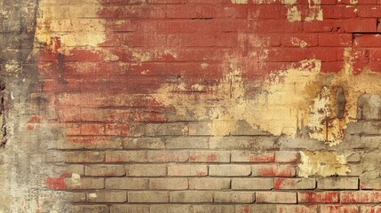 Classic 1950s comic wallpaper with distressed brick wall and halftone effect