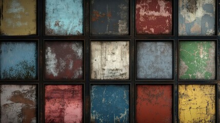 Distressed metal wallpaper with rich ink shading halftone grime and soft light