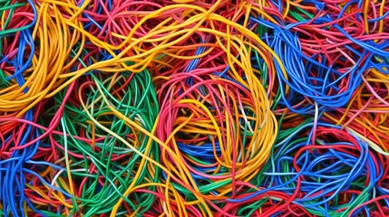 Close-up of electrical wiring installation in a modern building, with organized color-coded cables and junction boxes.