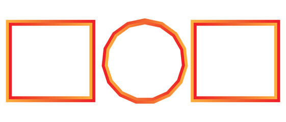 set of photo frame icon on white background.