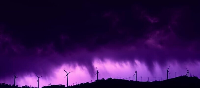 turbine with sky weather rumbling in dark purple