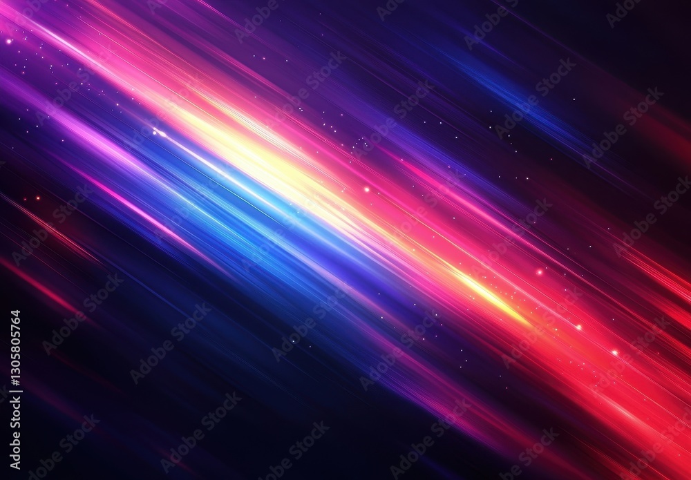 Poster colorful abstract lines with bright lights and soft gradients emerging from darkness creating a dyna