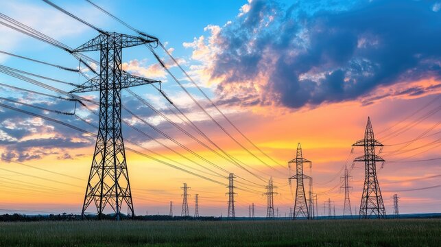 Exterior power pole installation with electrical transformers and high-voltage power lines.