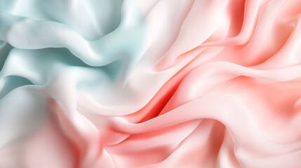 Obraz premium Soft pastel coral and pale mint blend, light and airy with smooth cloud textures