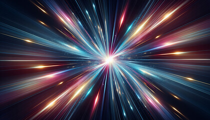 Vibrant cosmic explosion, radiating energy in a dazzling universe display.
