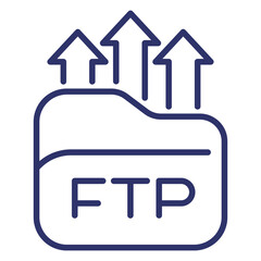 ftp line icon, upload to server