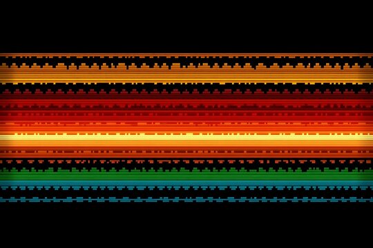 Abstract multicolored pixelated stripes, retro futuristic tech background
