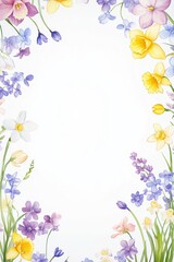Obraz premium Beautiful background template made of Spring flowers.