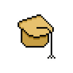 Fototapeta premium graduation cap design pixel art