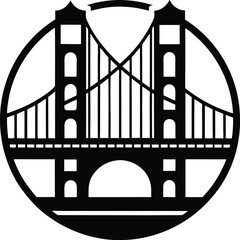 Golden gate bridge silhouette, Golden gate bridge icon, bridge vector silhouette illustration 