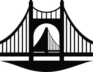 Golden gate bridge silhouette, Golden gate bridge icon, bridge vector silhouette illustration 