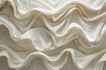 Obraz premium Elegant Ivory Background with Flowing Fabric Layers for Peaceful and Sophisticated Interior Design