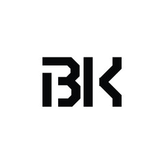 BK monogram logo design letter text name symbol monochrome logotype alphabet character simple logo