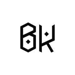 BK monogram logo design letter text name symbol monochrome logotype alphabet character simple logo