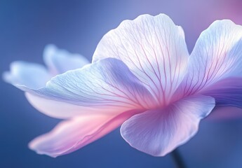 Delicate Flower Petals in Soft Pastel Tones with Gentle Light and Graceful Veins in a Dreamy Background for Nature and Beauty Concepts