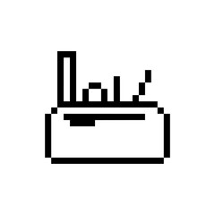 Naklejka premium pencil case school pixel art