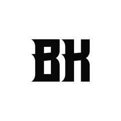 BK monogram logo design letter text name symbol monochrome logotype alphabet character simple logo