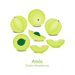 Amla-Indian gooseberry isolated on a white background