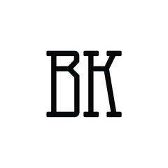 BK monogram logo design letter text name symbol monochrome logotype alphabet character simple logo