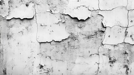 Obraz premium Textured Black and White Peeling Paint on Aged Wall