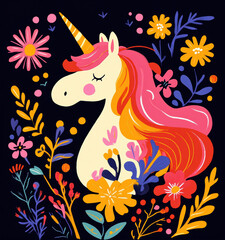 Obraz premium Beautiful unicorn character in Spring