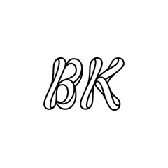 BK monogram logo design letter text name symbol monochrome logotype alphabet character simple logo
