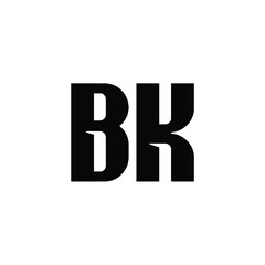 BK monogram logo design letter text name symbol monochrome logotype alphabet character simple logo