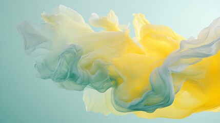 Fototapeta premium Soft pastel yellow and cyan gradient, delicate and airy with fluid transitions