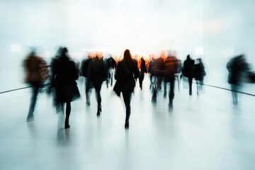 Obraz premium Dynamic Rear Perspectives Showcasing Urban Pedestrians in Motion Captured in a Minimalist White Background Street Style Ensemble