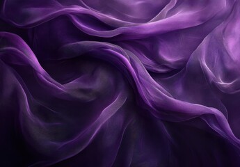 Fototapeta premium Elegant flowing fabric texture in rich purple shades creating a dreamy abstract background for artistic and creative design projects