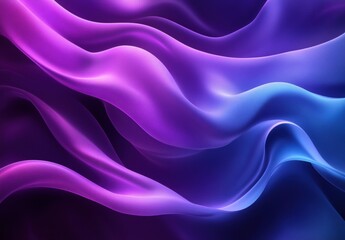 Obraz premium Elegant flowing patterns of purple and blue silk fabric showcasing soft curves and smooth textures creating a mesmerizing abstract background design