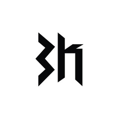 BK monogram logo design letter text name symbol monochrome logotype alphabet character simple logo