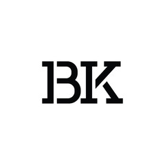 BK monogram logo design letter text name symbol monochrome logotype alphabet character simple logo