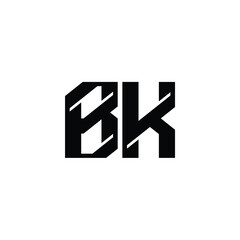BK monogram logo design letter text name symbol monochrome logotype alphabet character simple logo