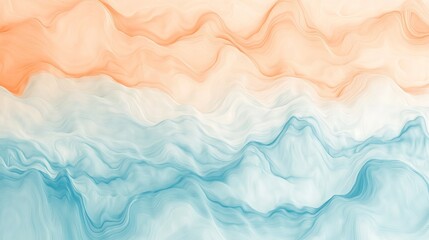 Obraz premium Soft peach and sky blue gradient, light and calming with smooth flowing patterns