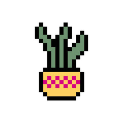 Fototapeta premium green plant in a vase pixelated