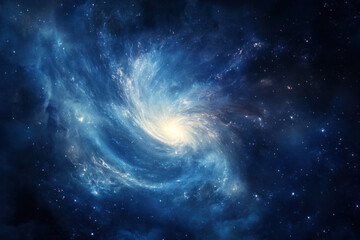 Obraz premium Swirling galaxy creating stunning nebula with bright center in deep space