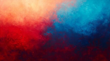 Obraz premium Vivid cyan and warm crimson gradient, vibrant and dynamic with soft fluid blending