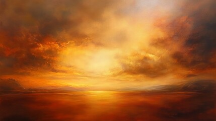 Obraz premium Warm amber and copper clouds, glowing and rich with subtle flowing transitions