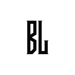 BL monogram logo design letter text name symbol monochrome logotype alphabet character simple logo
