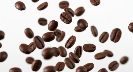 Obraz premium Dynamic Coffee Beans Fall