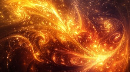 Naklejka premium Warm amber and copper swirls, glowing and rich with subtle glossy transitions