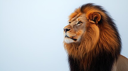 Fototapeta premium Majestic African Lion: A Portrait of Power and Pride