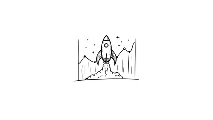 Fototapeta premium Rocket launching upward symbolizes entrepreneurship growth, success