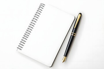 Elegant Ivory Notebook with Vintage Fountain Pen for Handwritten Thoughts and Designs