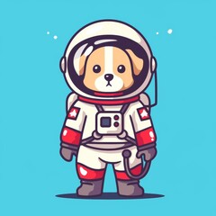 Cute Dog Astronaut in Space