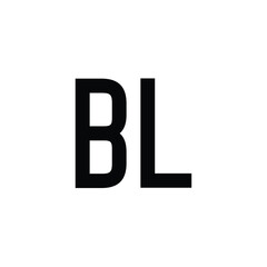 BL monogram logo design letter text name symbol monochrome logotype alphabet character simple logo