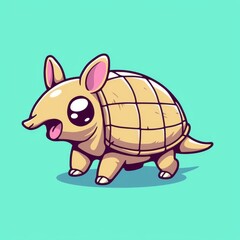 Fototapeta premium Cute Armadillo Cartoon Illustration (1)