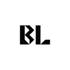 BL monogram logo design letter text name symbol monochrome logotype alphabet character simple logo