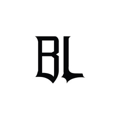 BL monogram logo design letter text name symbol monochrome logotype alphabet character simple logo